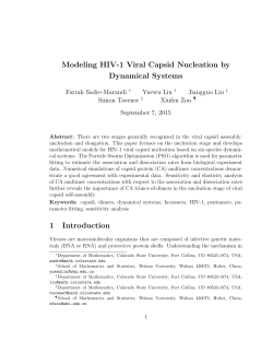 Modeling HIV-1 Viral Capsid Nucleation by Dynamical Systems 1