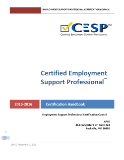 Certified Employment Support Professional