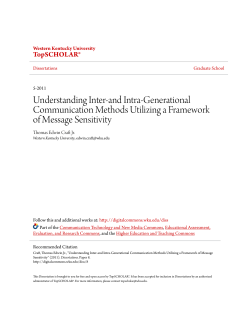 Understanding Inter-and Intra-Generational - TopSCHOLAR