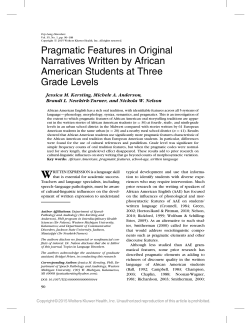 Pragmatic Features in Original Narratives Written by African