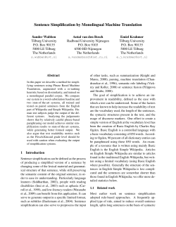 Sentence simplification by monolingual machine translation (PDF