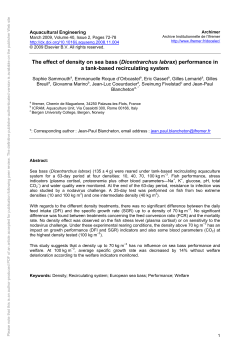 The effect of density on sea bass (Dicentrarchus - Archimer