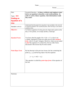 Finding an Equation of a Line