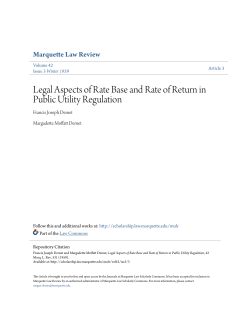 Legal Aspects of Rate Base and Rate of Return in Public Utility