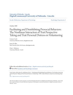 Facilitating and Disinhibiting Prosocial Behaviors