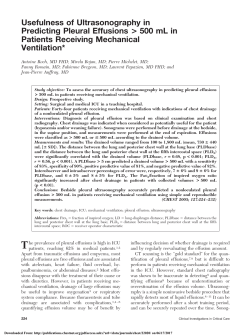 Usefulness of Ultrasonography in Predicting Pleural Effusions > 500