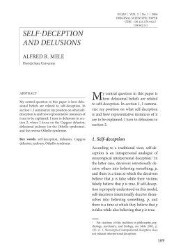 SELF-DECEPTION AND DELUSIONS