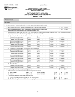 Supplementary Geology and Groundwater Information