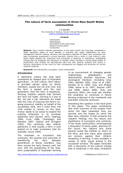 The nature of farm succession in three New South Wales communities