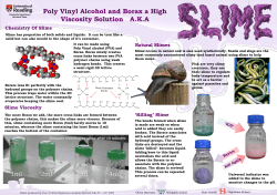 Poly Vinyl Alcohol and Borax a High Viscosity Solution AKA Natural