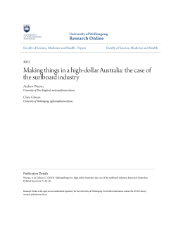 Making things in a high-dollar Australia: the case of the surfboard