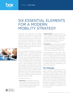 six essential elements for a modern mobility strategy