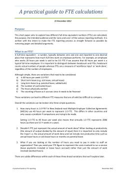 A practical guide to FTE calculations