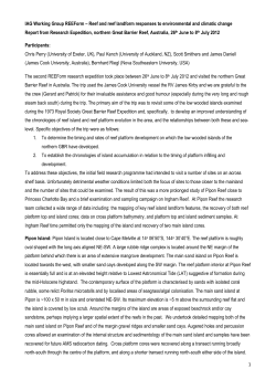 IAG Working Group REEForm &ndash; Reef and reef landform