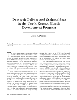 Domestic Politics and Stakeholders in the North Korean Missile