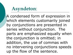 Asyndeton: