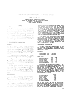 English - Malay Translation System