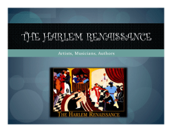 the harlem renaissance - Humanities for Wisdom