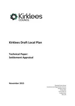 Settlement Appraisal technical paper