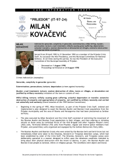 Case Information Sheet - International Criminal Tribunal for the