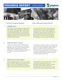 Our Work to Upgrade Reliability State of Maryland Progress