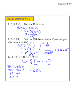 1, find the 10th term 2. 5, 1, 0.2, find the 10th term