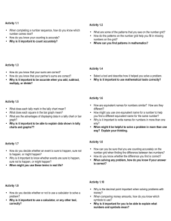 Activity 1.1 &bull; When completing a number sequence, how do you