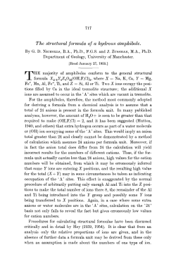 The structural formula of a hydrous amphibole.