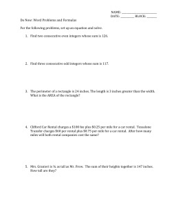 Do Now: Word Problems