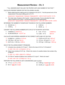 Measurement Review &ndash; Ch. 3