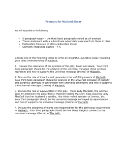 Prompts for Macbeth Essay