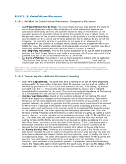 RULE 5:18. Out-of-Home Placement