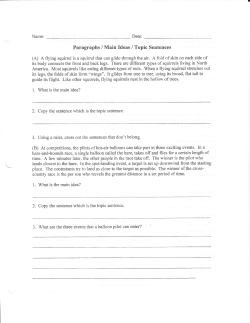 Paragraphs / Main Ideas / Topic Sentences