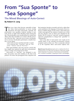 From &ldquo;Sua Sponte&rdquo; to &ldquo;Sea Sponge&rdquo;