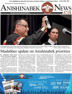 Anishinabek News Highlights - January 2015