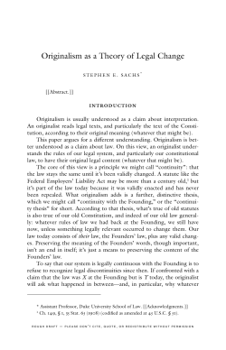 Originalism as a Theory of Legal Change