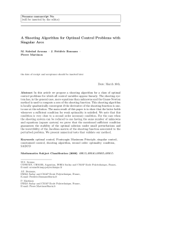 A Shooting Algorithm for Optimal Control Problems with
