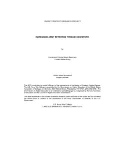 increasing army retention through incentives