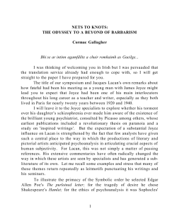 Nets to knots: the odyssey to a beyond of barbarism.