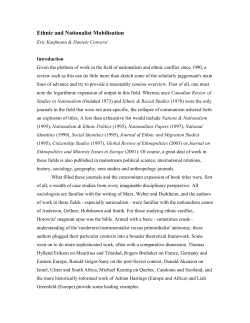 (with Daniele Conversi) `Ethnic and Nationalist