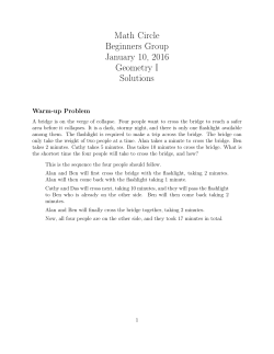 Math Circle Beginners Group January 10, 2016 Geometry I Solutions