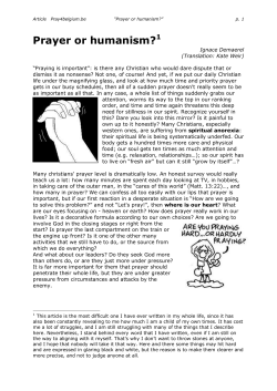 Prayer or humanism