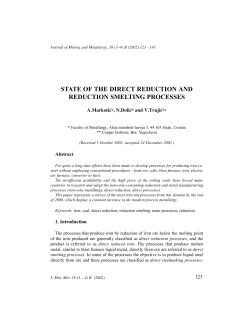 state of the direct reduction and reduction smelting