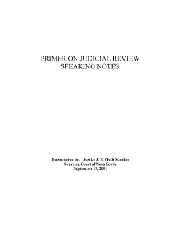 PRIMER ON JUDICIAL REVIEW SPEAKING NOTES