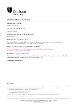 Territorial Change, Effects of