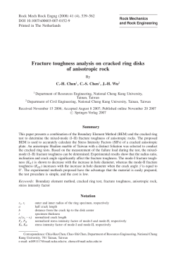 Fracture toughness analysis on cracked ring disks of anisotropic rock
