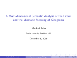 A Multi-dimensional Semantic Analysis of the Literal and the
