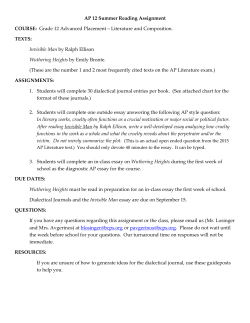 AP Grade 12 Summer Reading 2017