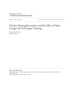 Hockey Skating Kinematics and the Effect of Skate Design and
