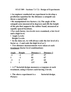 • An engineer conducted an experiment to develop a prediction